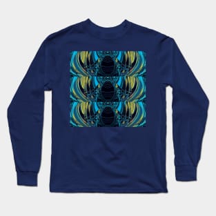 Majestic- Mixed Media Art Deco Pattern Long Sleeve T-Shirt